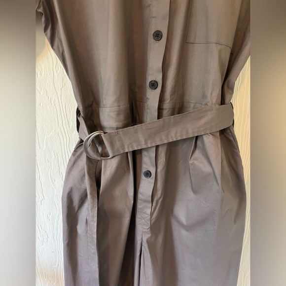 NWT Frank And Oak Clay Grey Taupe Utility Combat Oversized Parachute Jumpsuit - Picture 11 of 15